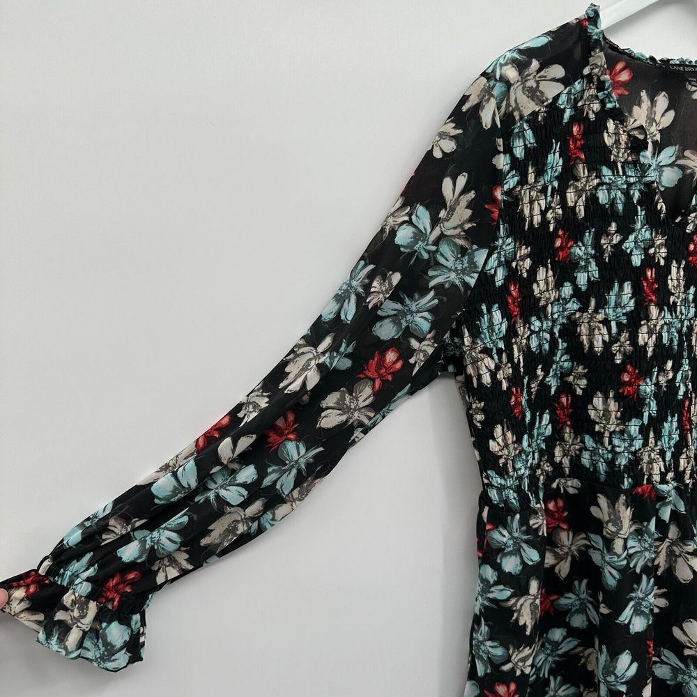 Lane Bryant Tunic Top Shirt Blouse Size 22‎ 24 Sheer Floral Smocked Stretch New - Picture 7 of 12